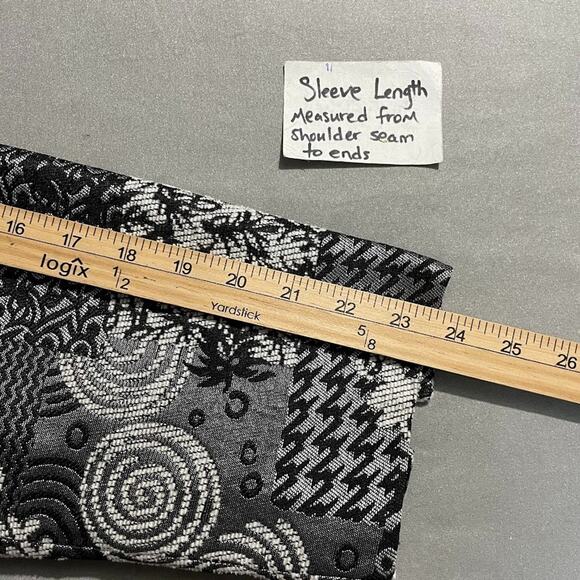 CJ Banks Jacket Plus Size 1X Tapestry Blazer Open Front Artsy Brocade Patchwork - Picture 12 of 14